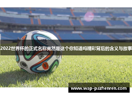 2022世界杯的正式名称竟然是这个你知道吗精彩背后的含义与故事