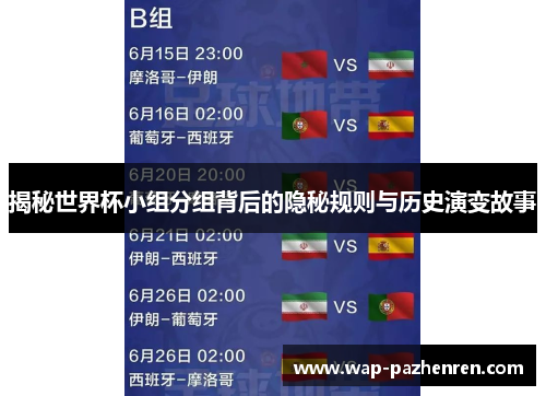 揭秘世界杯小组分组背后的隐秘规则与历史演变故事