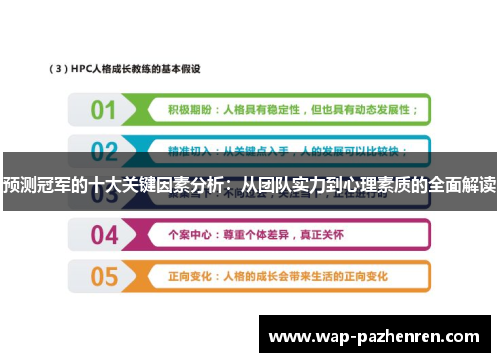 预测冠军的十大关键因素分析：从团队实力到心理素质的全面解读